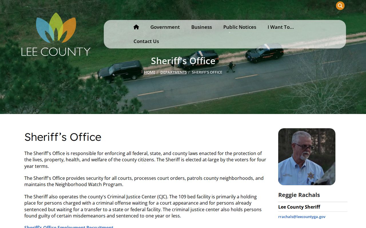 Lee County Sheriff information used to route warrant records questions